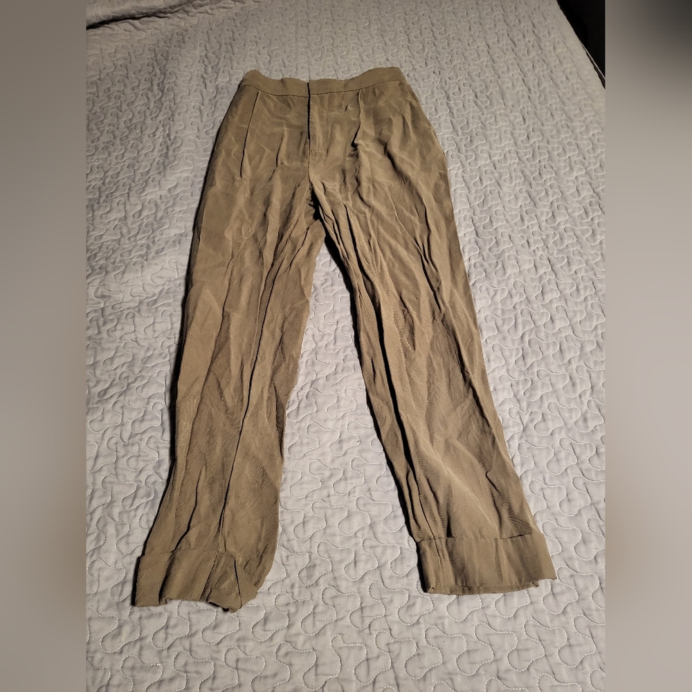 Olive Green Ankle Dress Pants